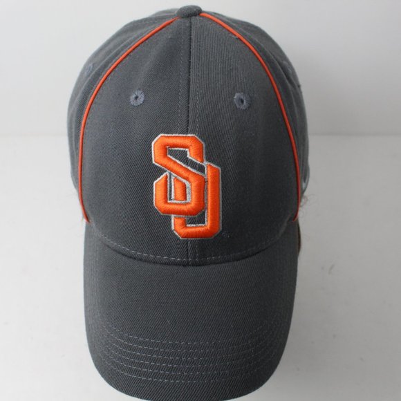 Nike Syracuse Orange Hat Mens OSFM Gray Swoosh Flex Team Wool Blend Stretch Cap - Picture 2 of 12